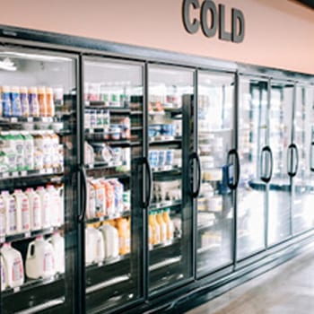 Dairy products in refrigerator